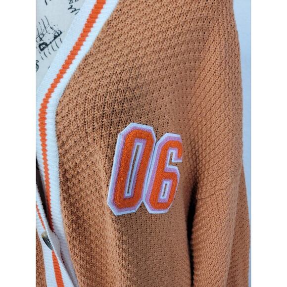 Aerie Oversized Varsity Cardigan Womens SZ Large Letterman Boyfriend Sweater - Picture 4 of 11